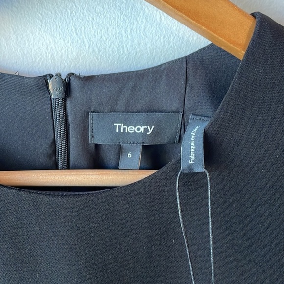 NWT Theory Long Sleeve Dart Pleated Classic‎ Crepe Dress - Picture 7 of 12